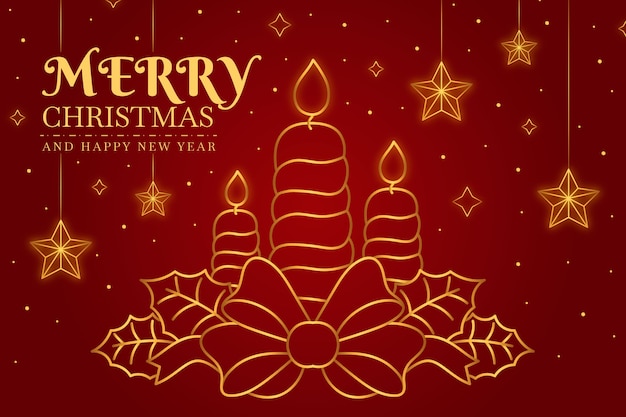 Free vector christmas background in outline style