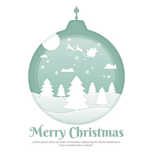 Christmas background in paper cut design