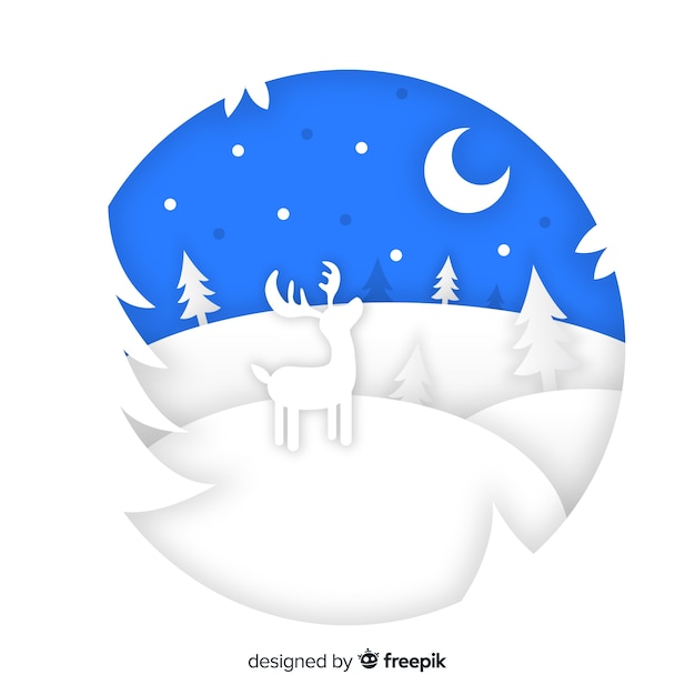 Free vector christmas background in paper style