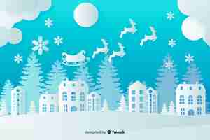 Free vector christmas background in paper style