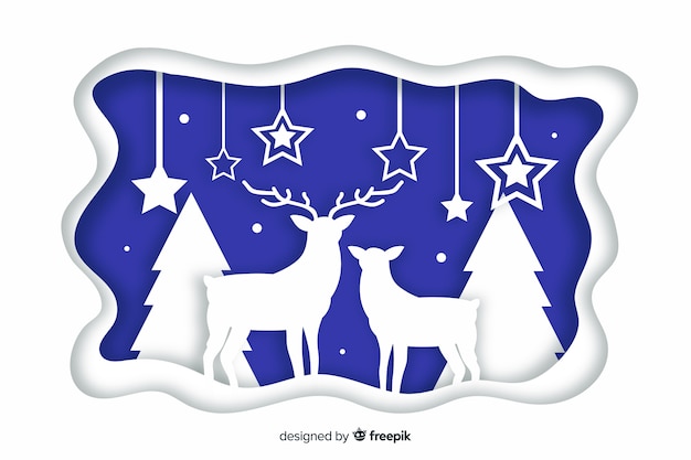 Christmas background in paper style