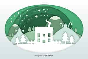 Free vector christmas background in paper style