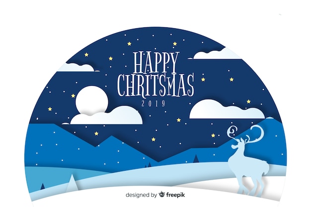 Free vector christmas background in paper style