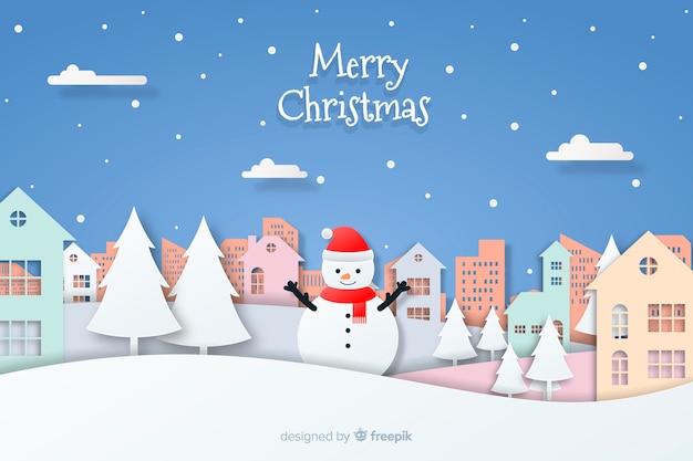 Christmas background in paper style