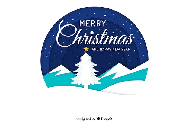 Free vector christmas background in paper style