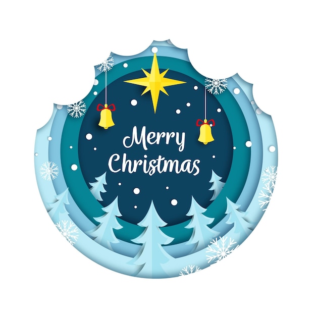 Free vector christmas background in paper style