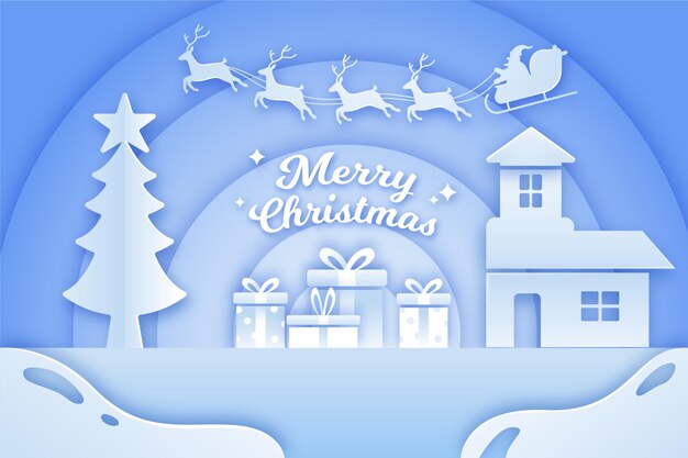 Christmas background in paper style