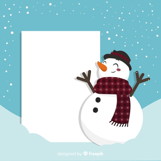 Free vector christmas background smiling snowman