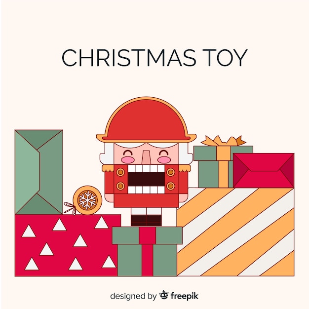 Free vector christmas background toy soldier