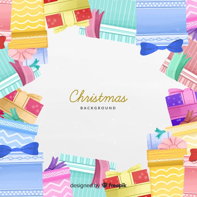Free vector christmas background in watercolor style