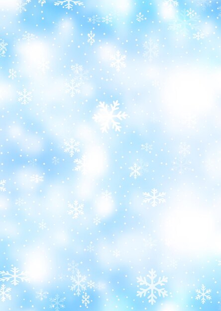 降る雪花のデザインのクリスマスの背景