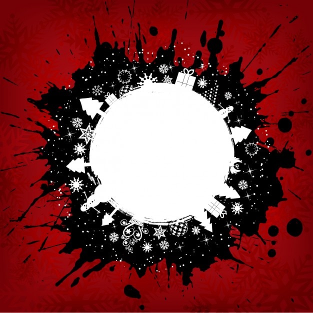 Christmas Background with Black Splashes – Free Vector Download