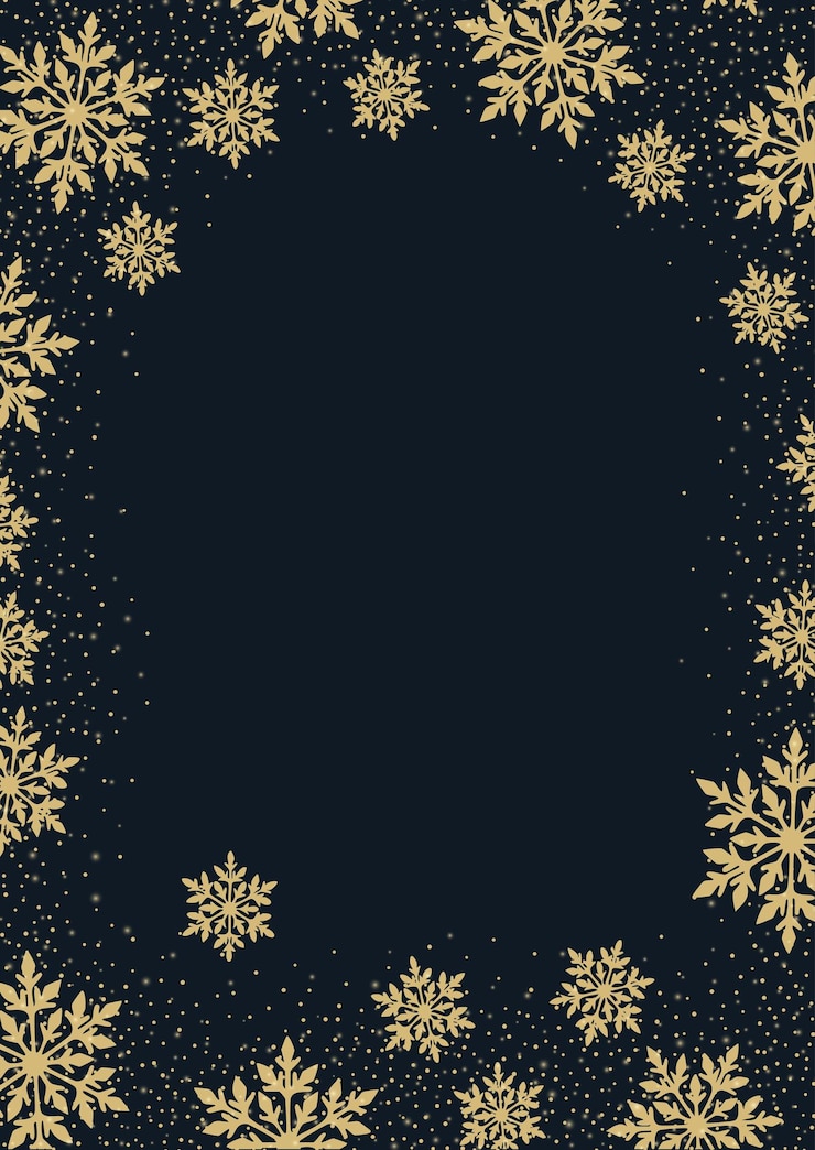Free Vector christmas background with a border of snowflakes