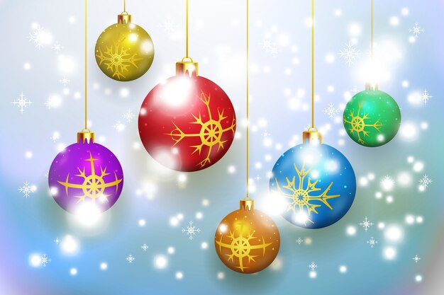 カードと招待状のクリスマスボールベクトルパターンとクリスマスの背景