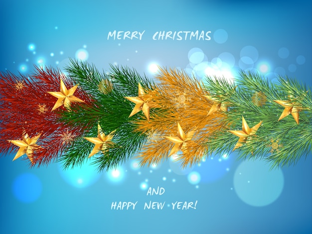 Christmas background with christmas tree Premium Vector