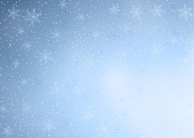 Christmas background with decorative falling snowflakes