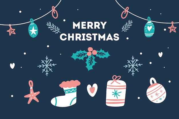 Free vector christmas background with different elements