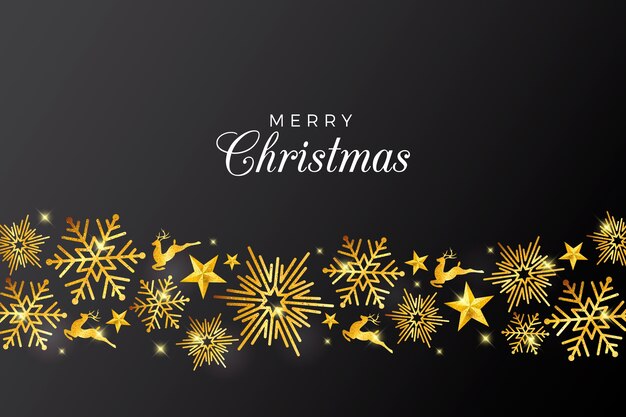 Christmas background with elegant golden decorations