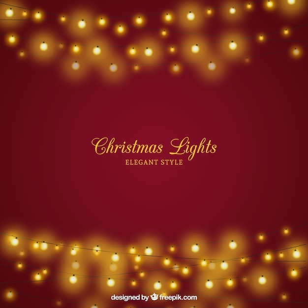 Free vector christmas background with elegant lights