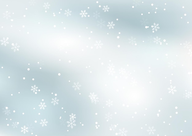 Christmas background with falling snowflakes design