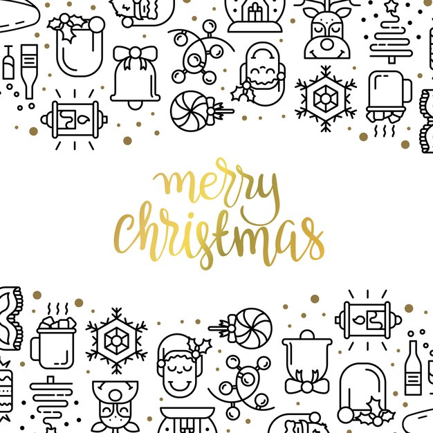 Free vector christmas background with flat icons.