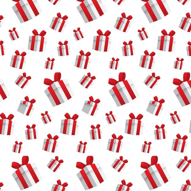 Free vector christmas background with a gift pattern design