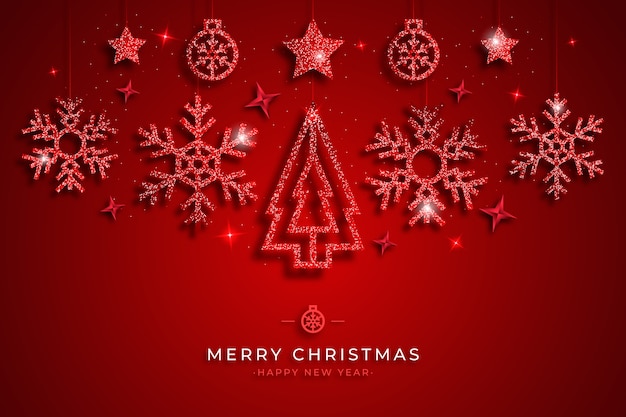 Christmas background with glitter effect