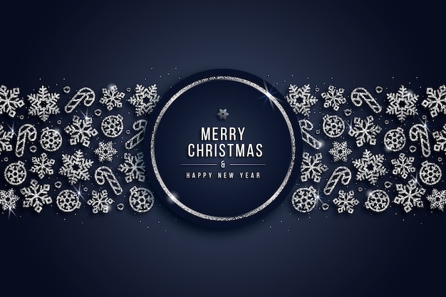 Free vector christmas background with glitter effect