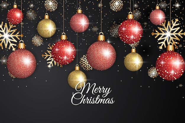 Free vector christmas background with glitter effect