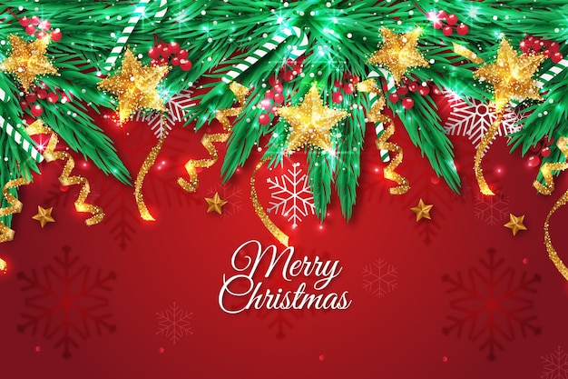 Free vector christmas background with glitter effect