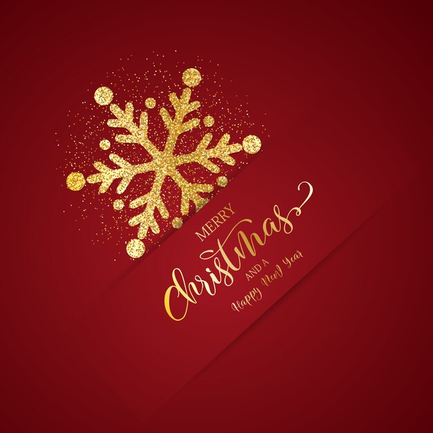 キラキラの雪の結晶のデザインとクリスマスの背景