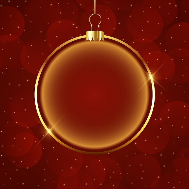 Christmas background with a gold bauble design