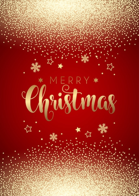Бесплатное векторное изображение Рождественский фон с золотой конфетти