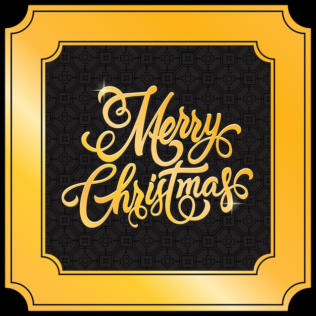 Christmas background with golden frame