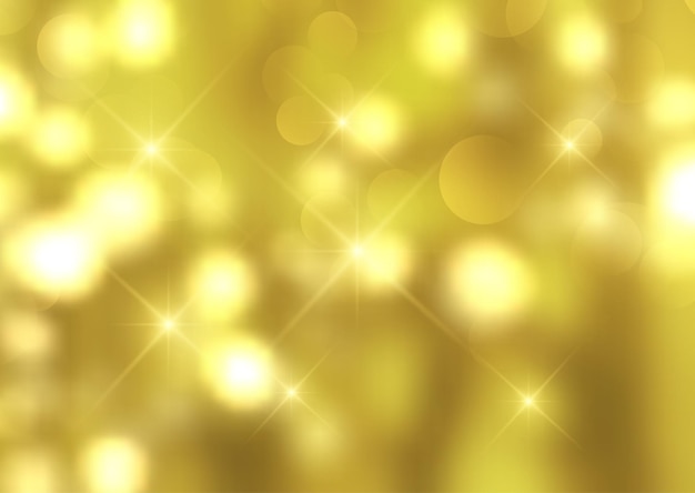 Free vector christmas background with golden lights and bokeh lights