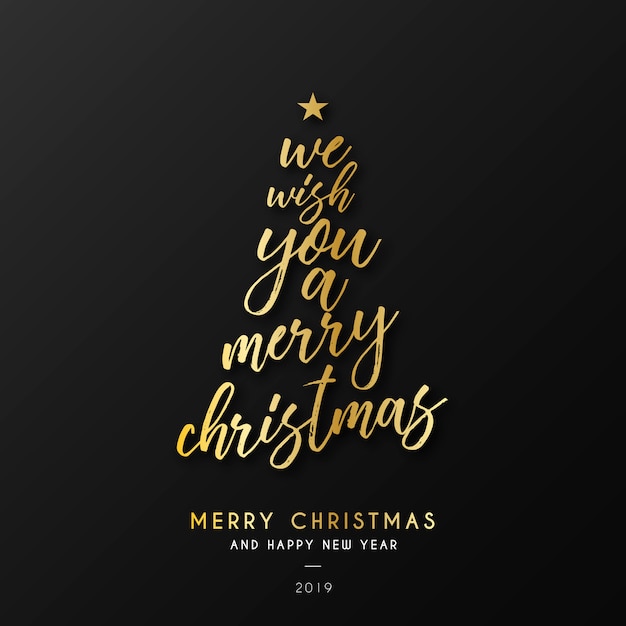 Free vector christmas background with golden quote