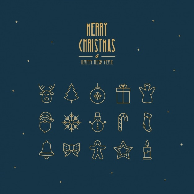 Free vector christmas background with minimalist items