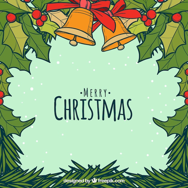 Christmas background with mistletoe