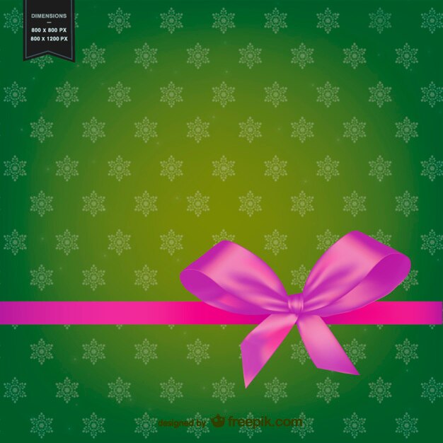 Free Vector christmas background with pink ribbon