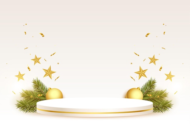 Christmas background with podium fr product display