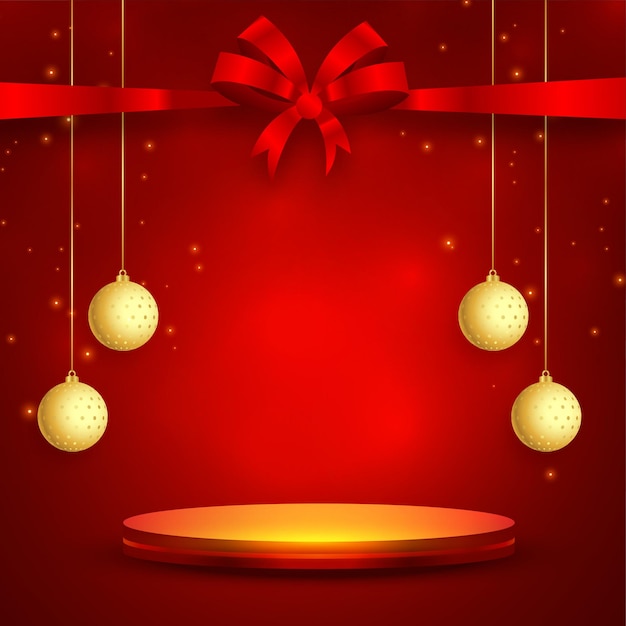 Christmas background with podium product display