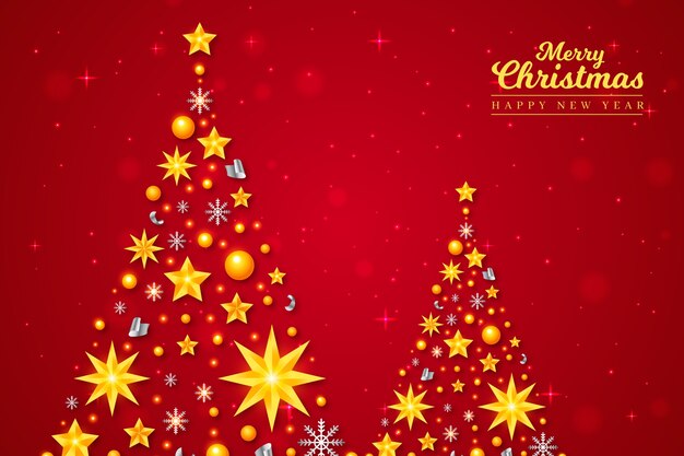 Christmas background with realistic decoration