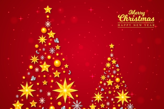 Christmas background with realistic decoration