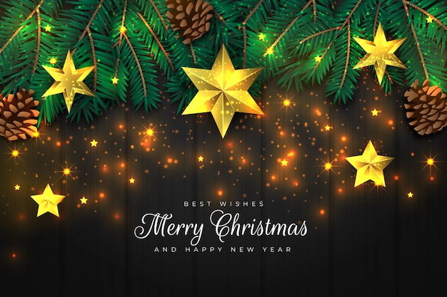 Christmas background with realistic decoration