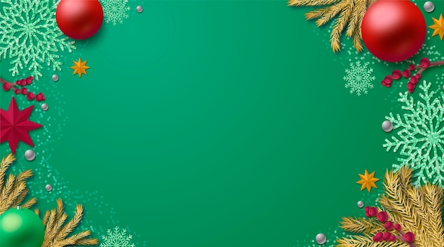 Christmas background with realistic decoration