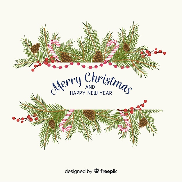 Free vector christmas background with realistic elements