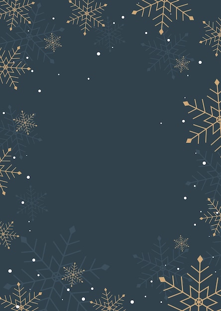 雪の結晶ボーダー デザインのクリスマスの背景