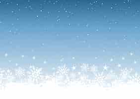 Free vector christmas background with snowflakes and stars design
