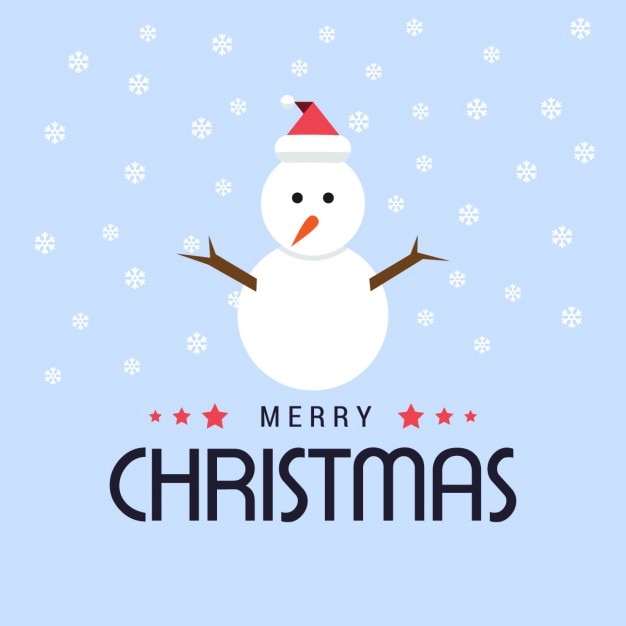 Christmas background with a snowman