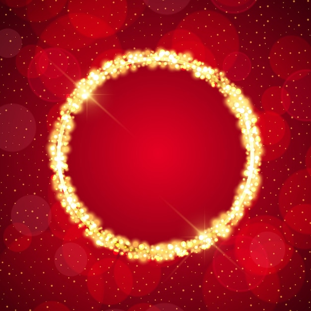 Free vector christmas background with sparkle circle frame